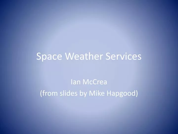 space weather services