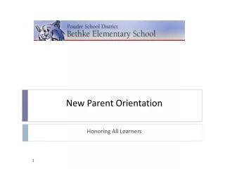 New Parent Orientation
