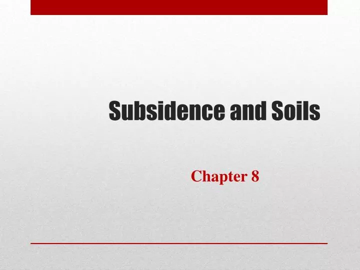 subsidence and soils