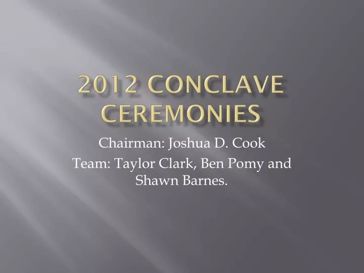 2012 conclave ceremonies