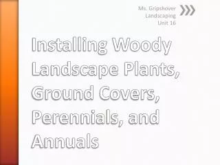 Installing Woody Landscape Plants, Ground Covers, Perennials, and Annuals