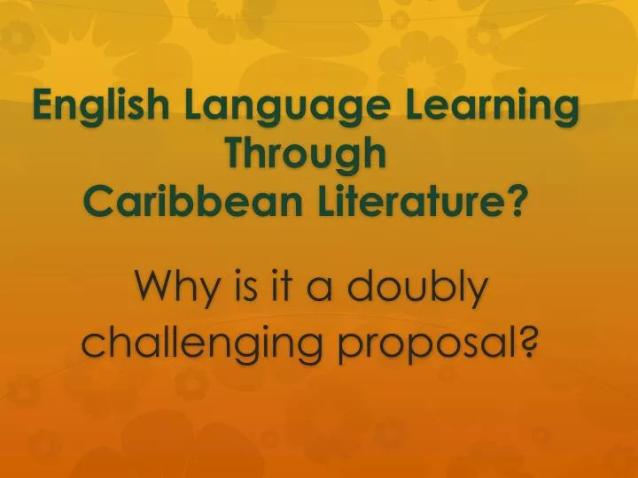 english language learning through caribbean literature