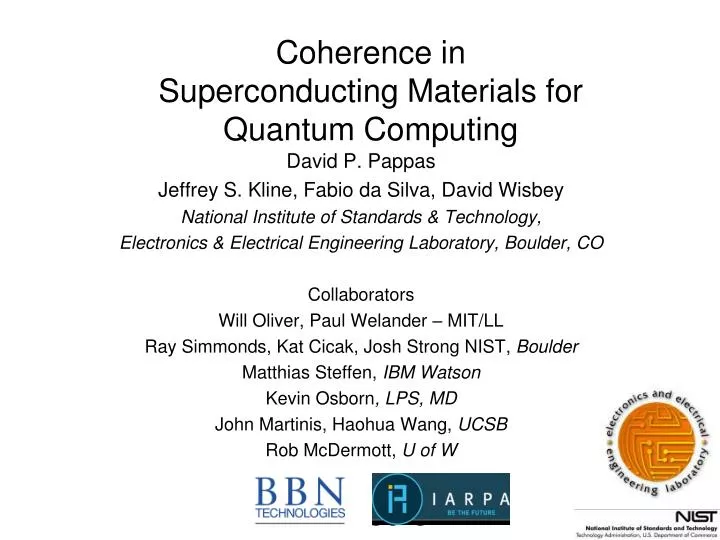 coherence in superconducting materials for quantum computing