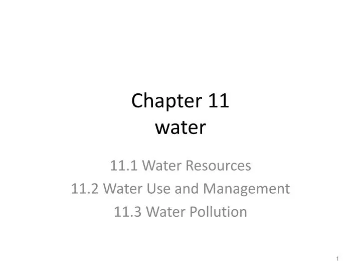 chapter 11 water