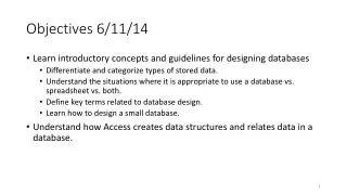 Objectives 6/11/14