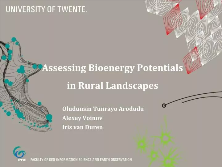 assessing bioenergy potentials in rural landscapes