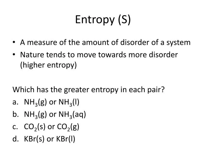 entropy s