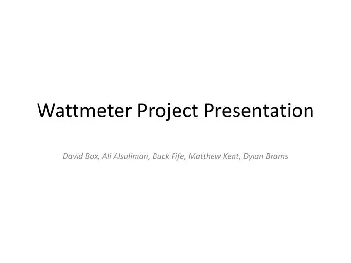 wattmeter project presentation