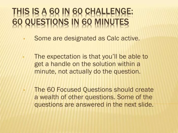 this is a 60 in 60 challenge 60 questions in 60 minutes