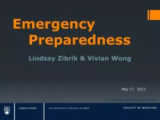 Emergency 		Preparedness