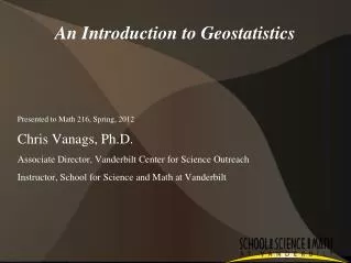 An Introduction to Geostatistics