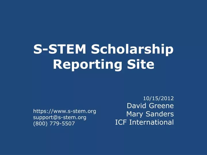 s stem scholarship reporting site