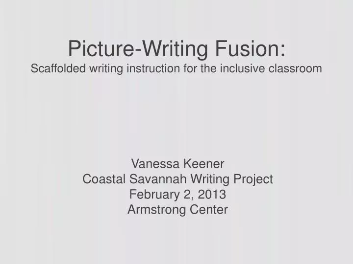 picture w riting fusion scaffolded writing instruction for the inclusive classroom