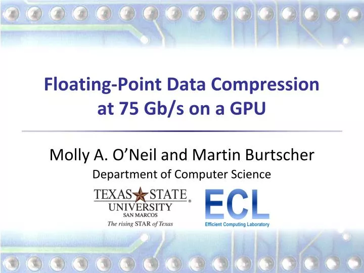 floating point data compression at 75 gb s on a gpu