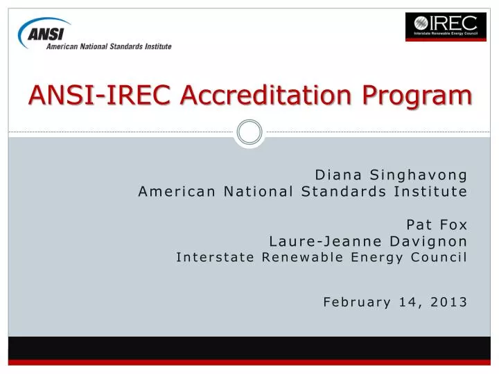 ansi irec accreditation program