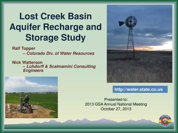 lost creek basin aquifer recharge and storage study