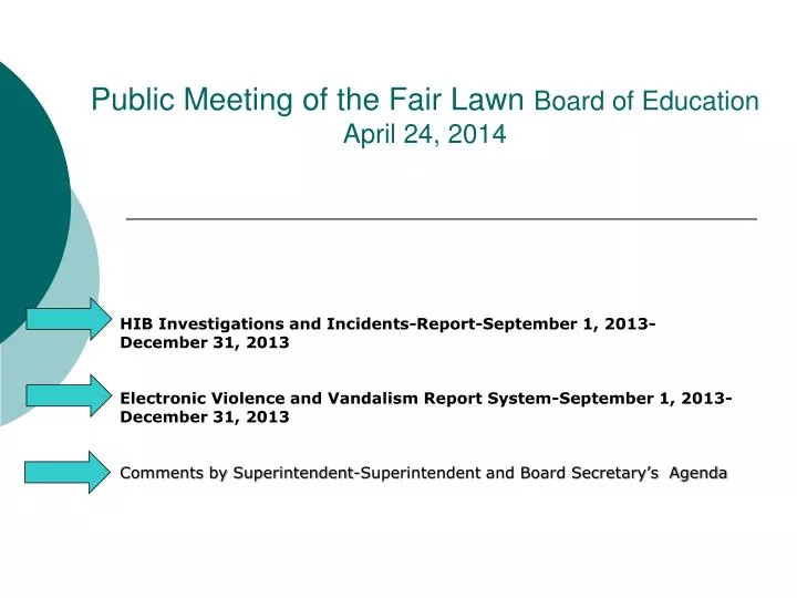public meeting of the fair lawn board of education april 24 2014