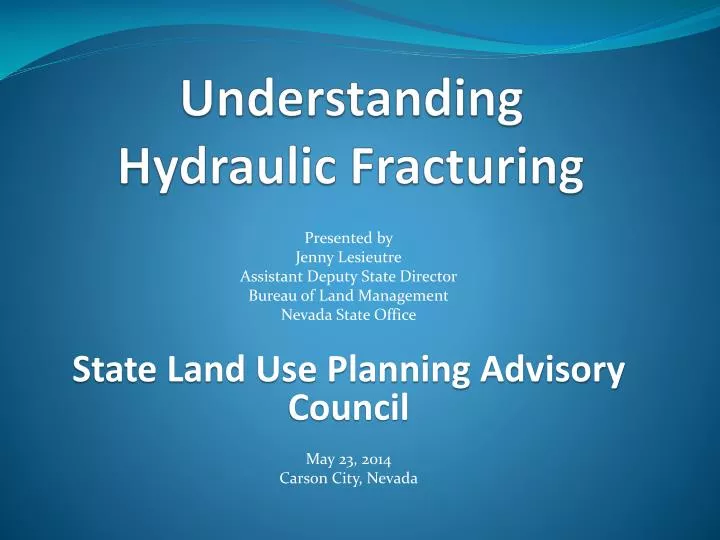 understanding hydraulic fracturing