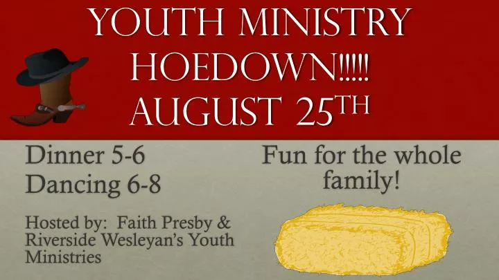 youth ministry hoedown august 25 th
