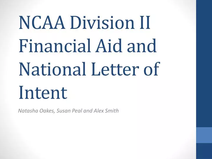 ncaa division ii financial aid and national letter of intent