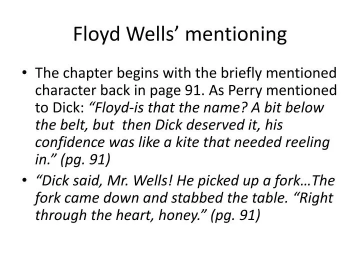 floyd wells mentioning