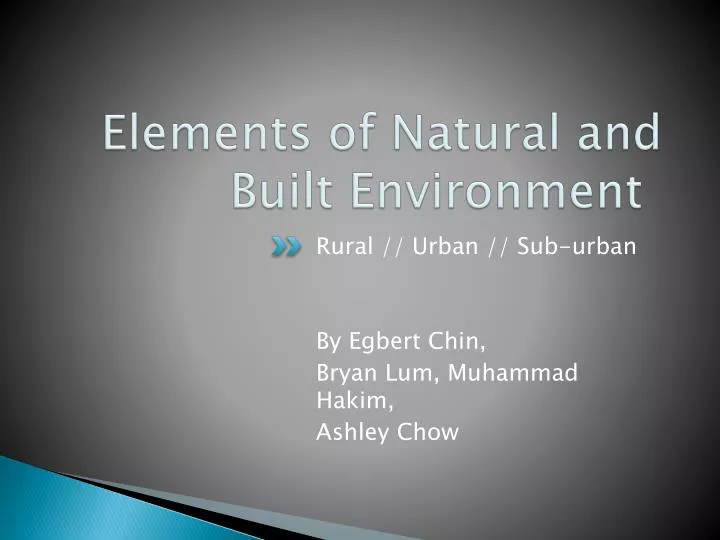 elements of natural and built environment