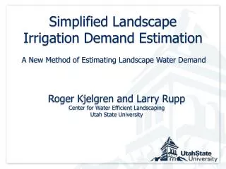 Simplified Landscape Irrigation Demand Estimation