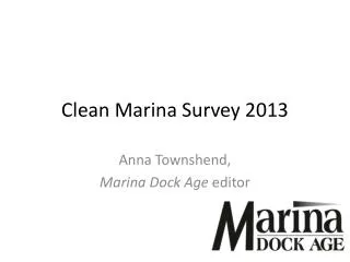 Clean Marina Survey 2013