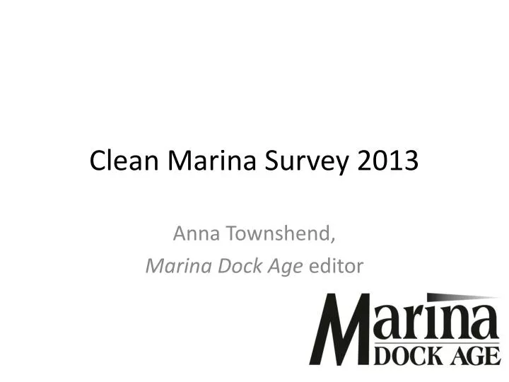 clean marina survey 2013