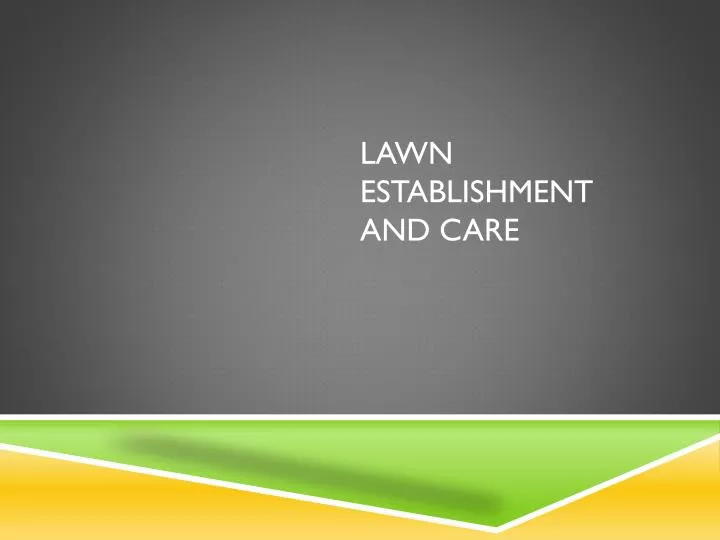 lawn establishment and care