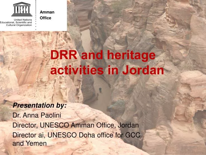 drr and heritage activities in jordan