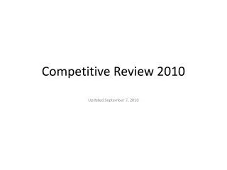 Competitive Review 2010