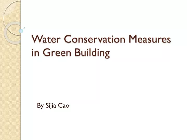 water conservation measures in green building