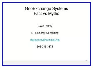 GeoExchange Systems Fact vs Myths
