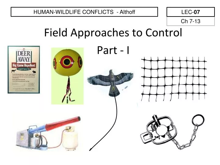 field approaches to control part i