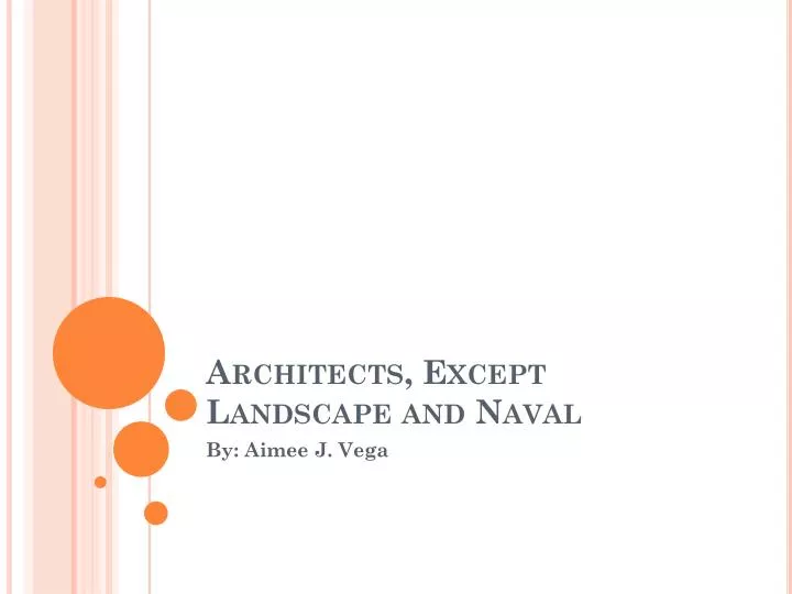 architects except landscape and naval
