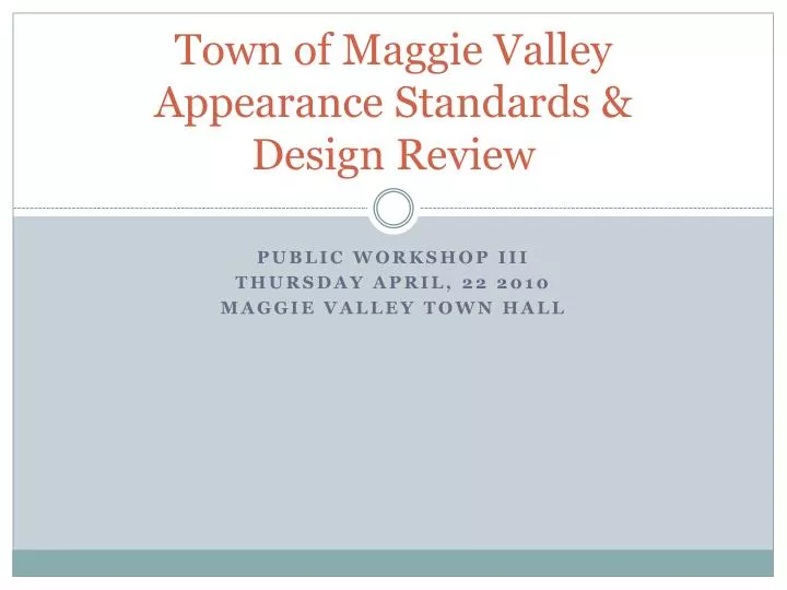 town of maggie valley appearance standards design review