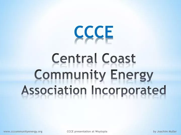 ccce central coast community energy association incorporated