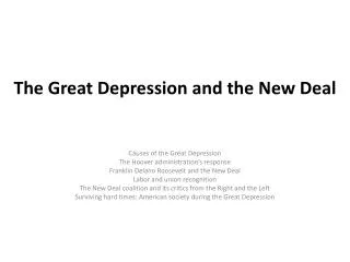 The Great Depression and the New Deal