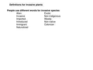 Definitions for invasive plants