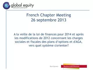 French Chapter Meeting 26 septembre 2013