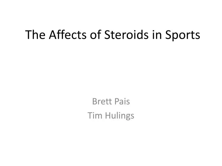 the affects of steroids in sports