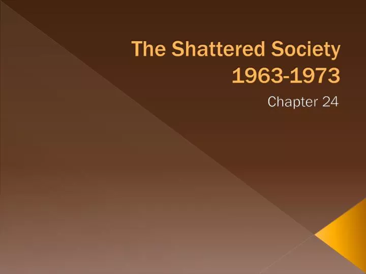 the shattered society 1963 1973