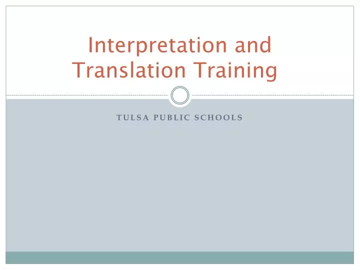 interpretation and translation training