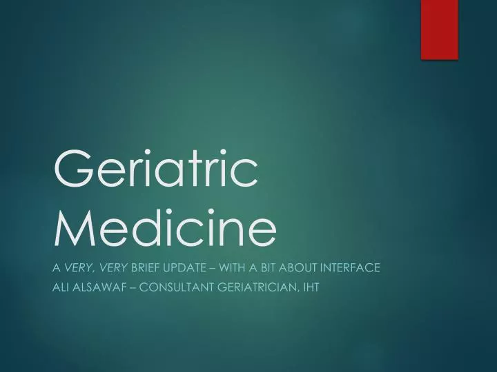 geriatric medicine