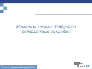 mesures et services d int gration professionnelle au qu bec