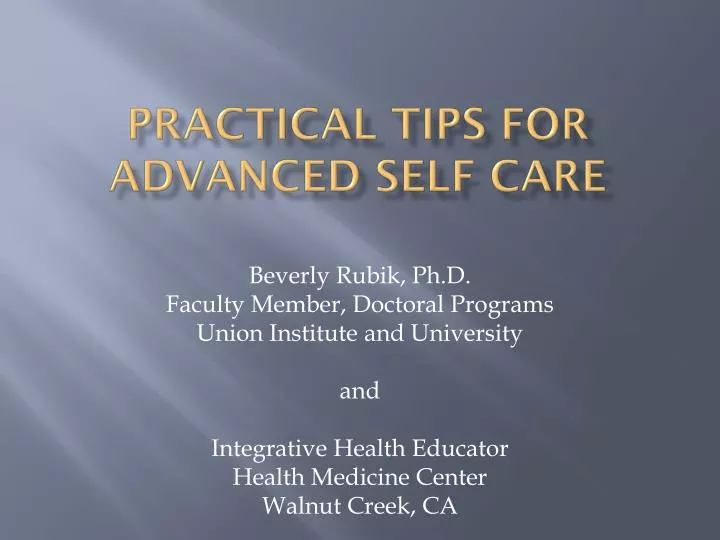 practical tips for advanced self care