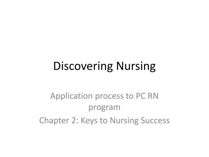 discovering nursing