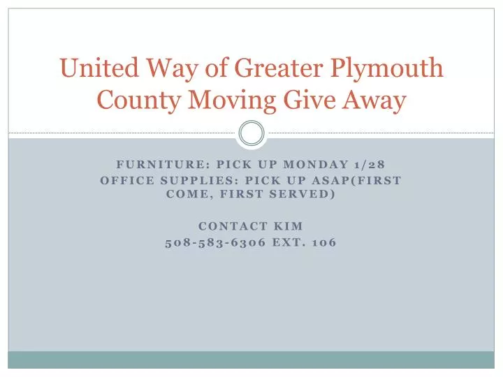united way of greater plymouth county moving give away