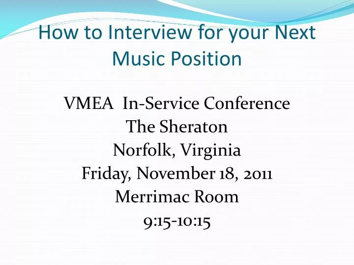 how to interview for your next music position